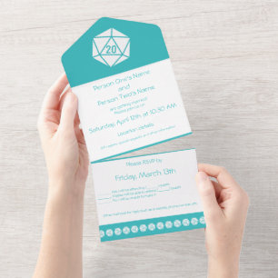 Tabletop Chic in Turquoise All In One Invitation