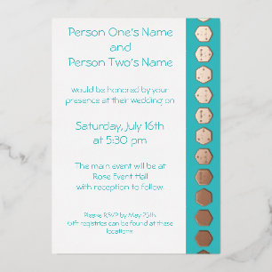 Tabletop Chic in Turquoise Foil Invitation