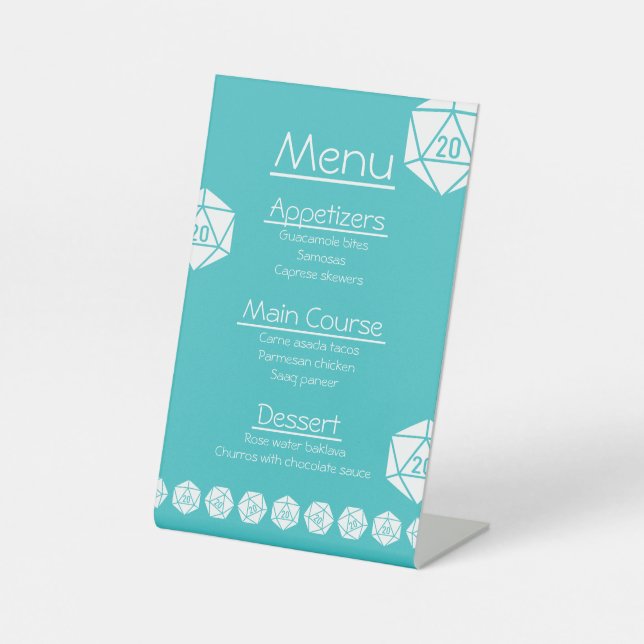 Tabletop Chic in Turquoise Pedestal Sign (Front)