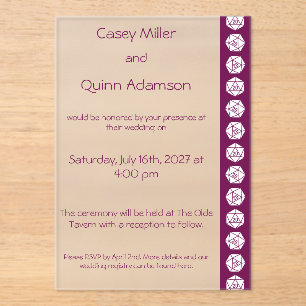 Tabletop Chic in Wine Acrylic Wedding  Invitations