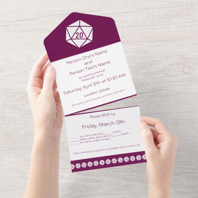 Tabletop Chic in Wine All In One Invitation (Tearaway)