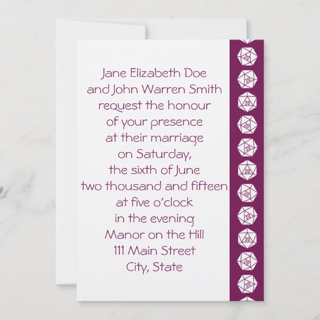 Tabletop Chic in Wine Wedding Invitation (Front)