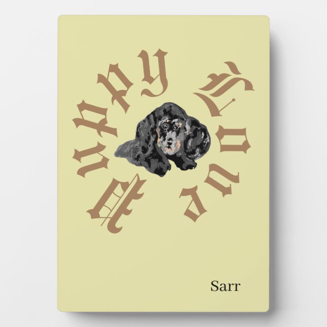 Tabletop Easel W/ Canvas : Puppy Love Plaque (Front)