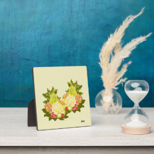 Tabletop Easel With Canvas : Tropical Fruit Plaque