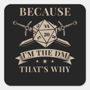 Tabletop Game Master Roleplay Square Sticker