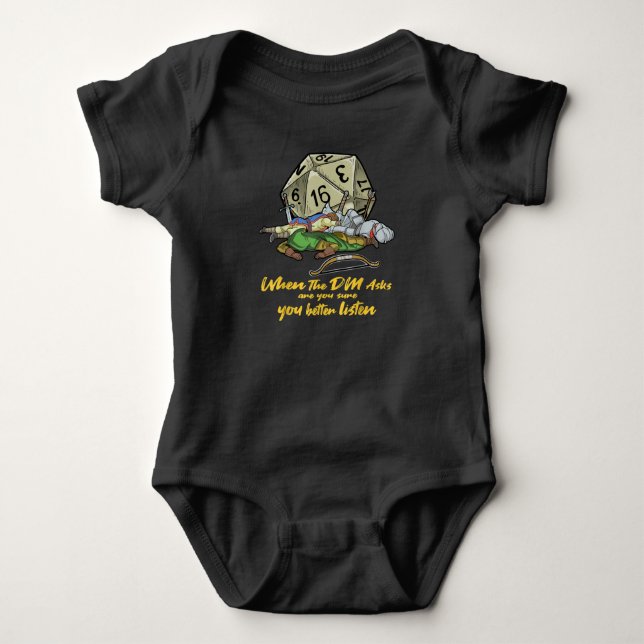 Tabletop Gaming When The DM Asks Baby Bodysuit (Front)