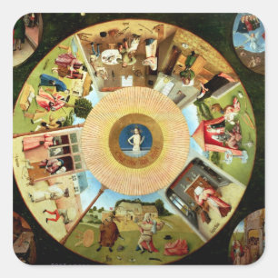 Tabletop of the Seven Deadly Sins Square Sticker