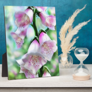 Tabletop Plaque Foxglove Art in Pastel Colours