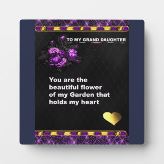 Tabletop Plaque, gift to my grand daughter on Plaque