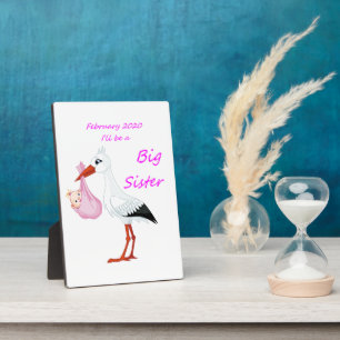 Tabletop Plaque w/ Easel Big Sister February 2020