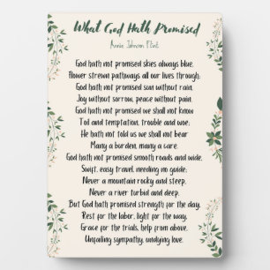 Tabletop Plaque What God Hath Promised