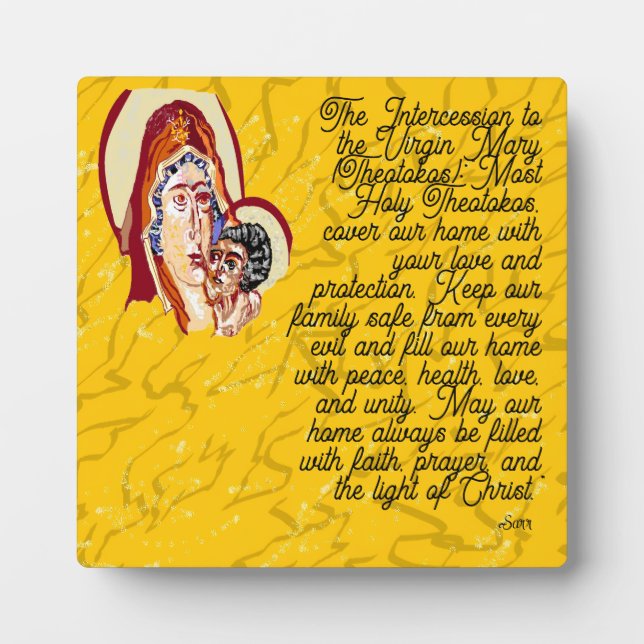 Tabletop Plaque with Easel :  Bless Our Home . (Front)