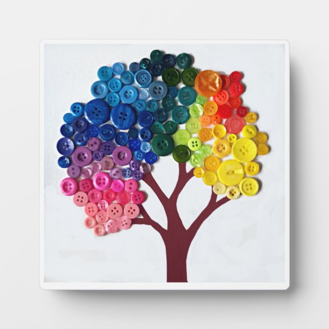 Tabletop Plaque with Easel Button Tree (Front)