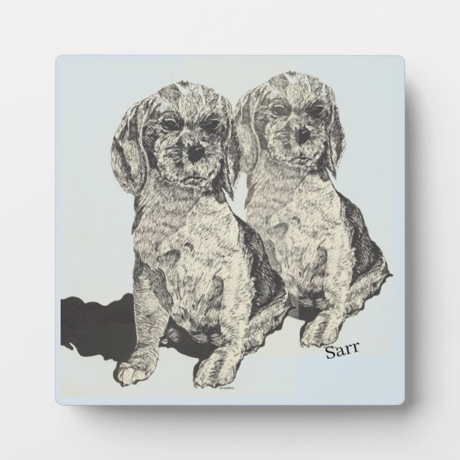 Tabletop Plaque with Easel : Cocker Spaniel's (Front)
