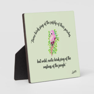 Tabletop Plaque with Easel : Exotic Bird