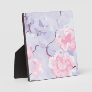 Tabletop Plaque with Easel : Pink Winters Roses