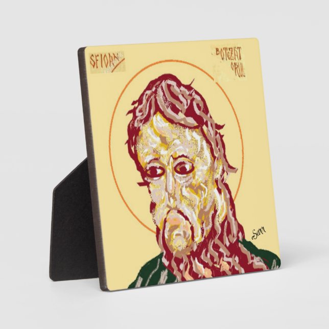 Tabletop Plaque with Easel : Saint John he Baptist (Front)