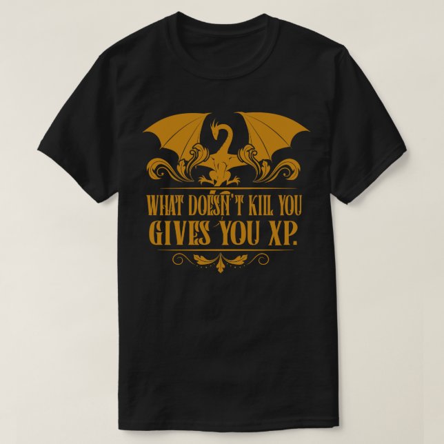 Tabletop RPG Addict XP Dragon Dungeons T-Shirt (Design Front)
