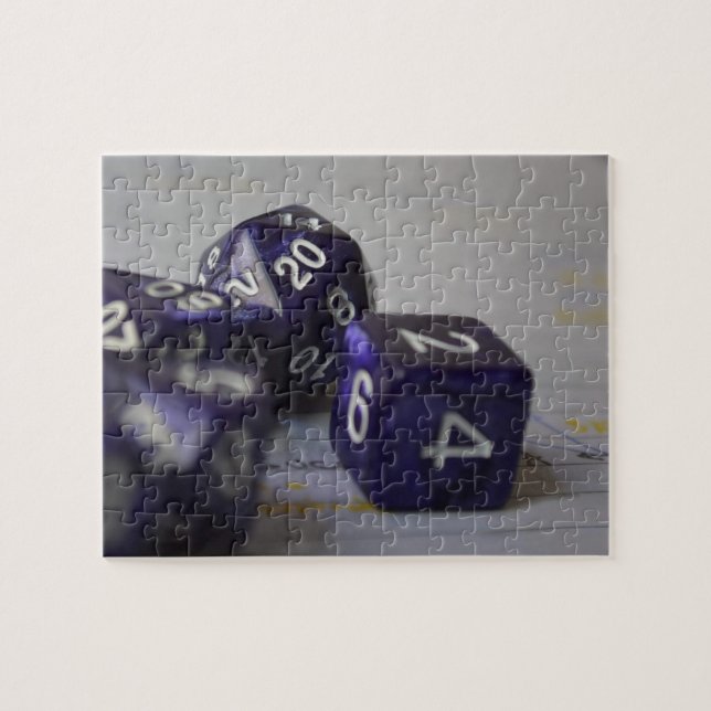 Tabletop RPG | PNP Fantasy Role Player Blue Dice Jigsaw Puzzle (Horizontal)