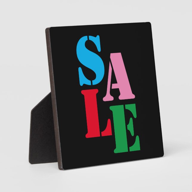 Tabletop Sale Sign, Retail Store Signage, Black Plaque (Front)