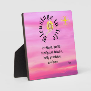 Tabletop with Easel : Blessings Of The Lord Plaque
