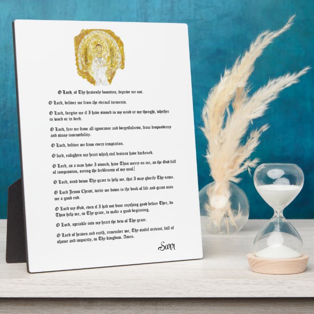 Tabletop with Easel Saint John Chrysostom Prayer . Plaque (Side)