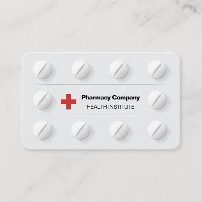 Tablets Pills Box Professional Medical Cross Business Card (Front)