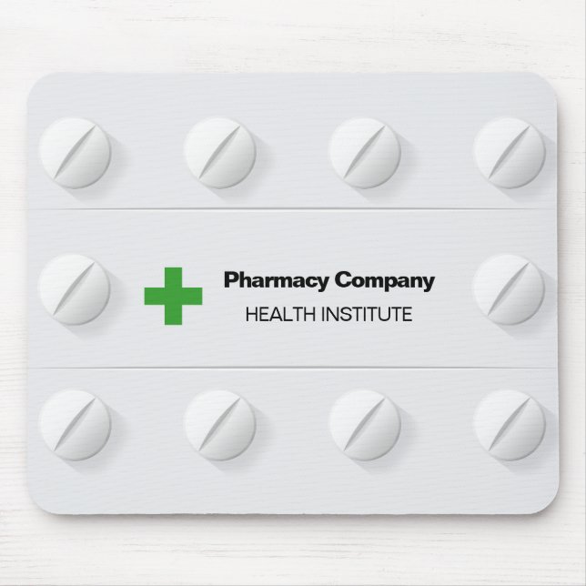 Tablets Pills Box Professional Medical Cross Mouse Mat (Front)