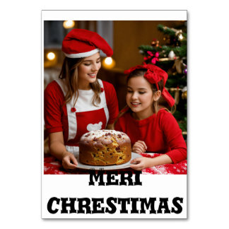 Tablets printed meri chrestimas design  table number