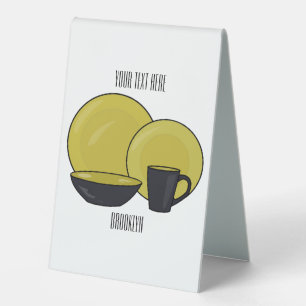 Tableware set cartoon illustration 