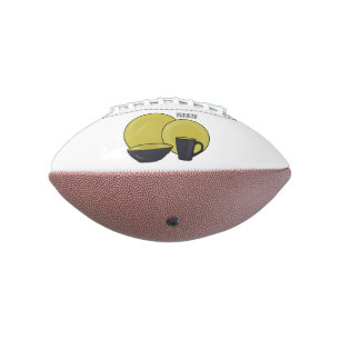 Tableware set cartoon illustration  american football