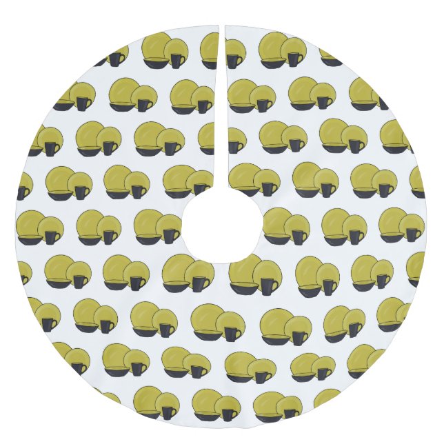 Tableware set cartoon illustration  brushed polyester tree skirt (Front)