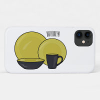 Tableware set cartoon illustration 