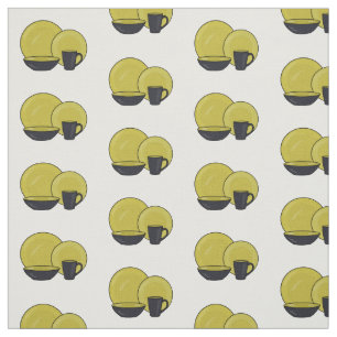 Tableware set cartoon illustration fabric