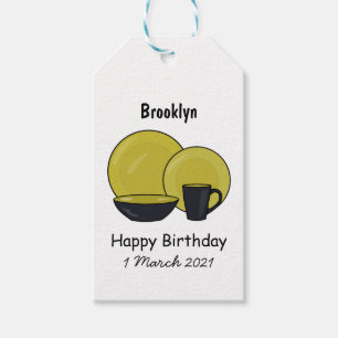 Tableware set cartoon illustration gift tags