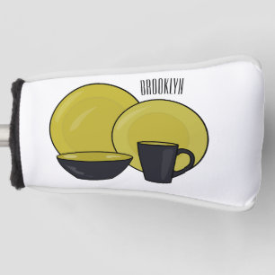 Tableware set cartoon illustration  golf head cover