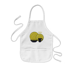 Tableware set cartoon illustration  kids apron
