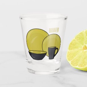 Tableware set cartoon illustration shot glass