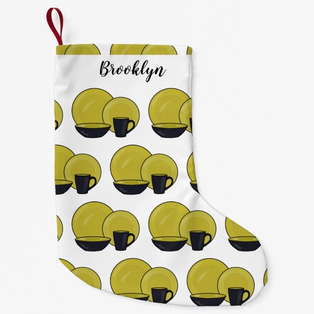 Tableware set cartoon illustration small christmas stocking (Front)