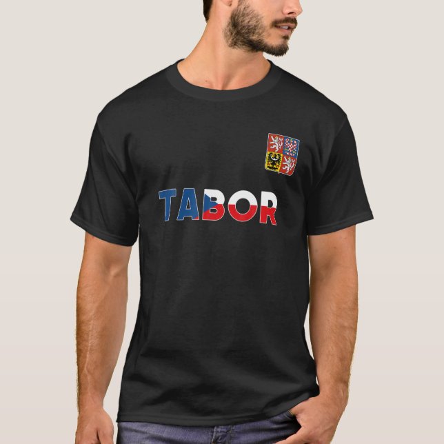 Tabor Czech Republic Heart Flag Lion Coat Of Arm E T-Shirt (Front)