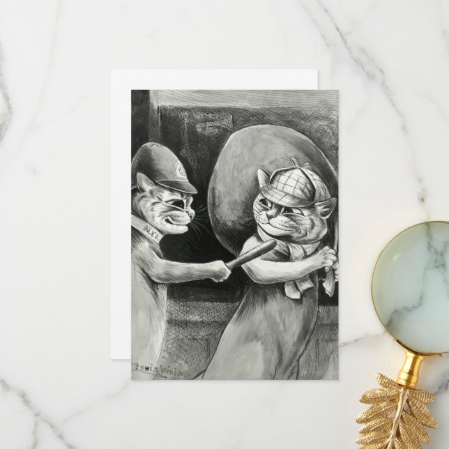 Tabs Pawnbroker by Louis Wain Thank You Card (Front/Back In Situ)