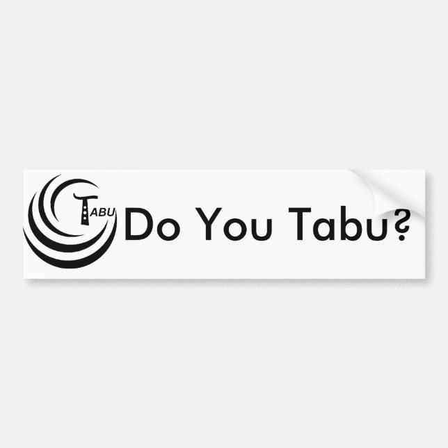 Tabu Logo no back TABU clear LARGE PNG Bumper Sticker (Front)