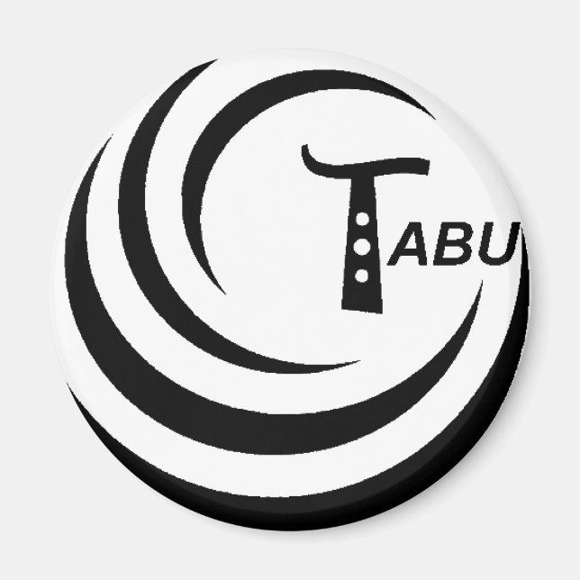 Tabu T Logo Large Black colour Magnet (Front)