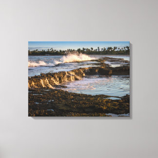 Tabuba Beach: Breaking Waves On The Reefs Canvas Print
