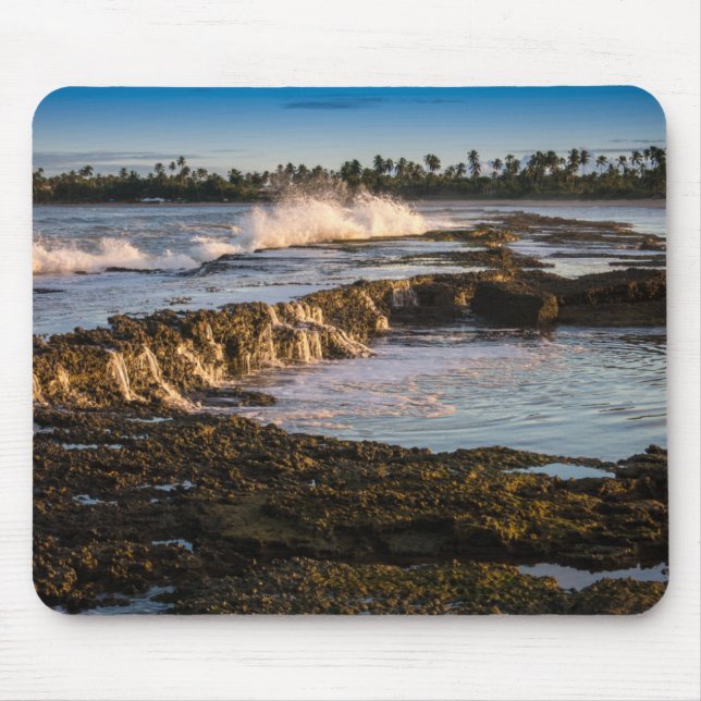 Tabuba Beach: Breaking Waves On The Reefs Mouse Mat (Front)