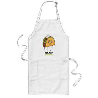 Tac-Out Mood – Funny Exhausted Taco Pun Long Apron