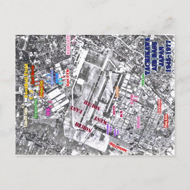 tachikawa air base japan 1945-1977 postcard (Front)