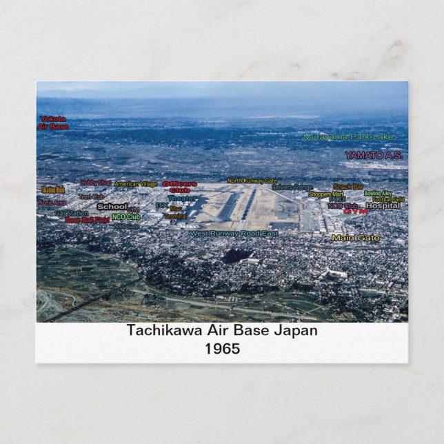 tachikawa air base japan 1945-1977 postcard (Front)