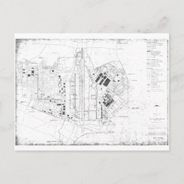 tachikawa air base japan 1945-1977 postcard (Front)