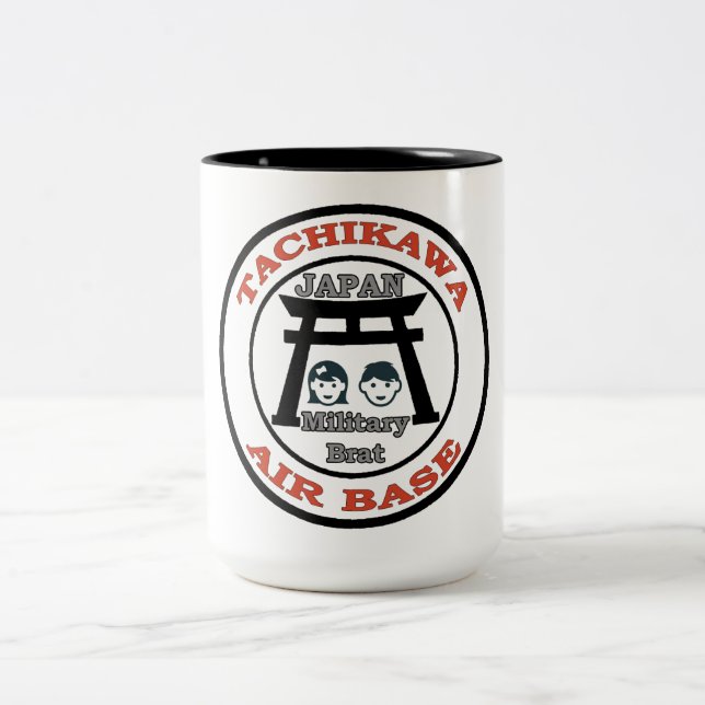 Tachikawa Air Base Japan Military Brat Two-Tone Coffee Mug (Center)